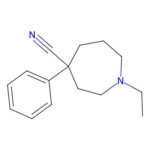 1-乙基-4-苯基-4-氮杂环庚烷甲腈 structure