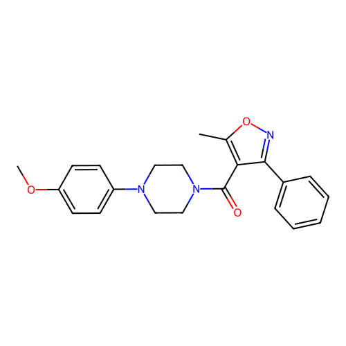 [4-(4-Methoxyphenyl)piperazin-1-yl]-(5-methyl-3-phenyl-1,2-oxazol-4-yl)methanone structure