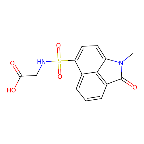 2-[(1-Methyl-2-oxobenzo[cd]indol-6-yl)sulfonylamino]acetic acid structure