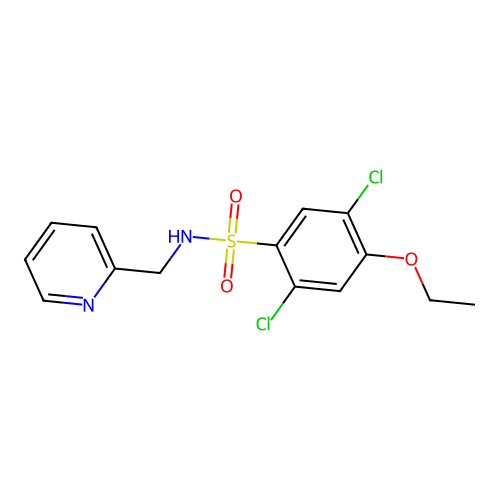 2,5-dichloro-4-ethoxy-N-(2-pyridinylmethyl)benzenesulfonamide structure