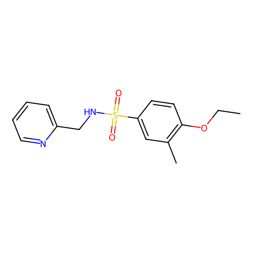 4-ethoxy-3-methyl-N-(pyridin-2-ylmethyl)benzenesulfonamide structure