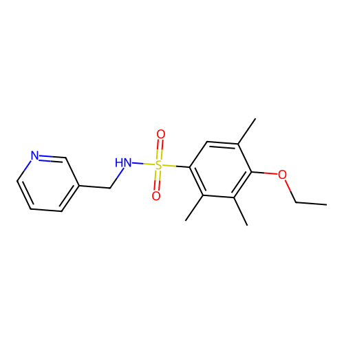 4-ethoxy-2,3,5-trimethyl-N-(3-pyridinylmethyl)benzenesulfonamide structure