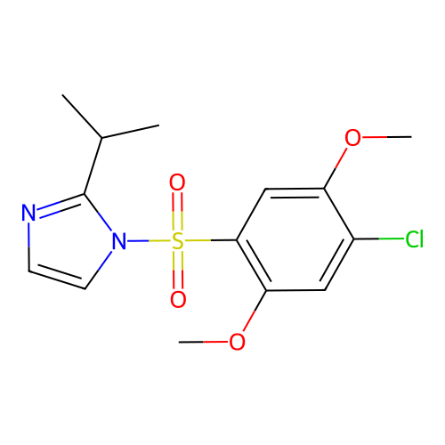 1-[(4-chloro-2,5-dimethoxyphenyl)sulfonyl]-2-isopropyl-1H-imidazole structure