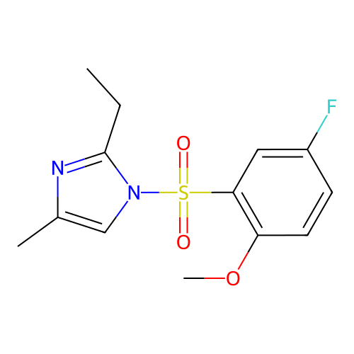 2-Ethyl-1-(5-fluoro-2-methoxyphenyl)sulfonyl-4-methylimidazole structure