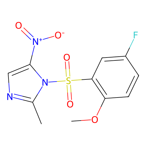 1-(5-fluoro-2-methoxybenzenesulfonyl)-2-methyl-5-nitro-1H-imidazole structure