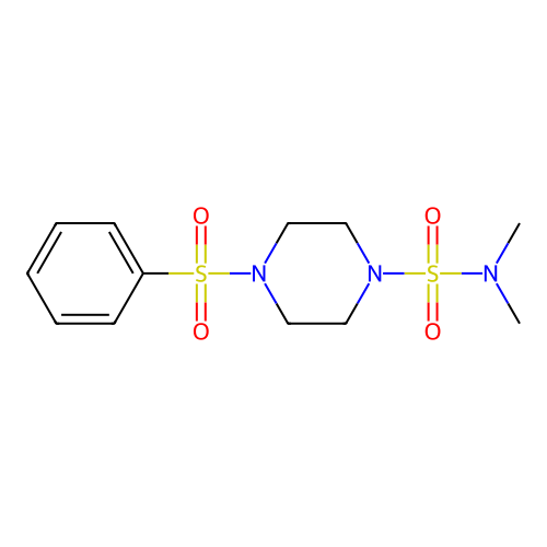 4-(benzenesulfonyl)-N,N-dimethylpiperazine-1-sulfonamide structure