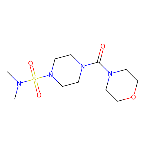 N,N-dimethyl-4-(morpholine-4-carbonyl)piperazine-1-sulfonamide structure