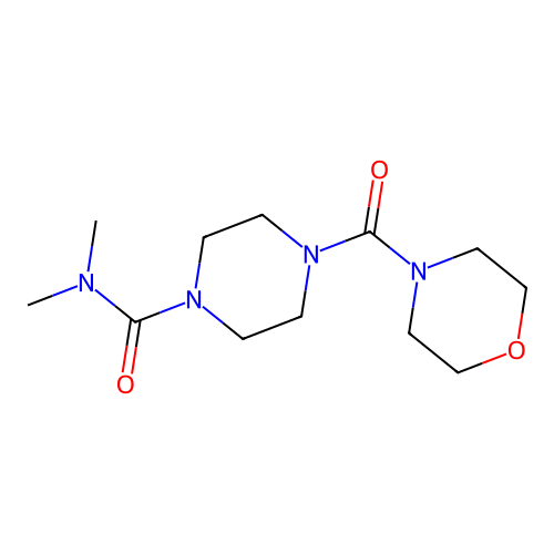 N,N-dimethyl-4-(morpholine-4-carbonyl)piperazine-1-carboxamide structure