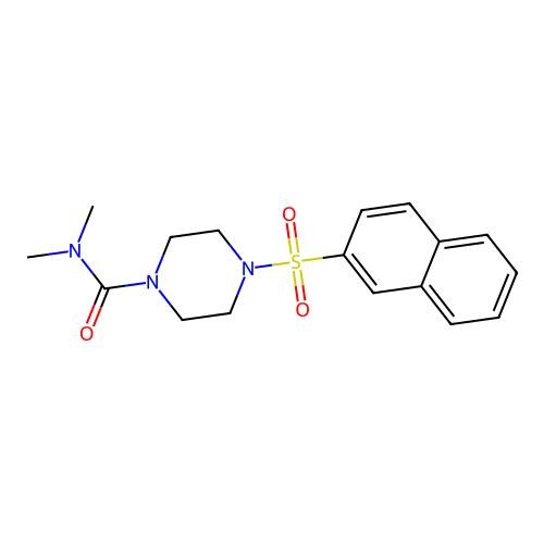 N,N-dimethyl-4-naphthalen-2-ylsulfonylpiperazine-1-carboxamide structure
