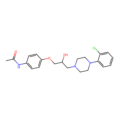N-(4-{3-[4-(2-chlorophenyl)piperazin-1-yl]-2-hydroxypropoxy}phenyl)acetamide structure