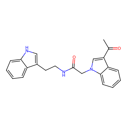 2-(3-Acetyl-indol-1-yl)-N-[2-(1H-indol-3-yl)-ethyl]-acetamide structure