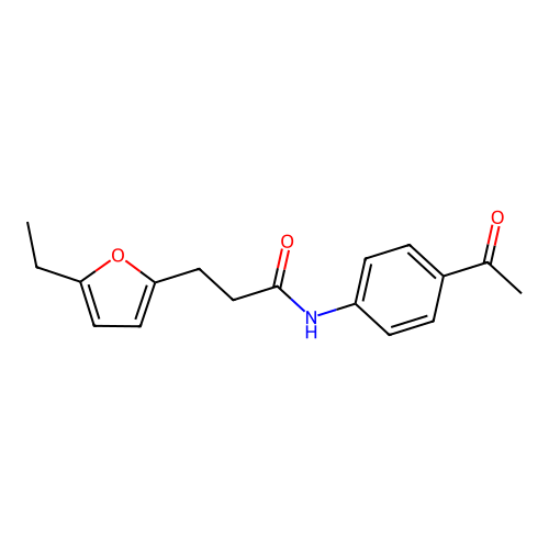 N-(4-acetylphenyl)-3-(5-ethylfuran-2-yl)propanamide structure