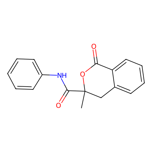 3-methyl-1-oxo-N-phenyl-3,4-dihydro-1H-isochromene-3-carboxamide structure