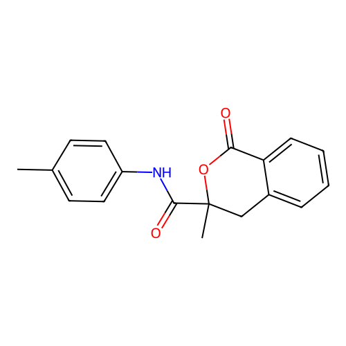 3-methyl-N-(4-methylphenyl)-1-oxo-3,4-dihydro-1H-isochromene-3-carboxamide structure