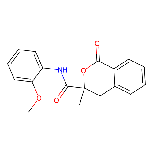 N-(2-methoxyphenyl)-3-methyl-1-oxo-3,4-dihydro-1H-isochromene-3-carboxamide structure