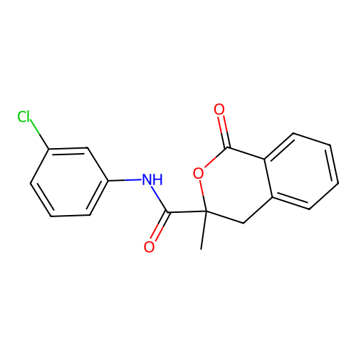 3-Methyl-1-oxo-isochroman-3-carboxylic acid (3-chloro-phenyl)-amide structure
