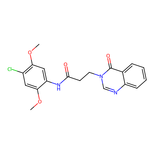 N-(4-chloro-2,5-dimethoxyphenyl)-3-(4-oxoquinazolin-3-yl)propanamide structure