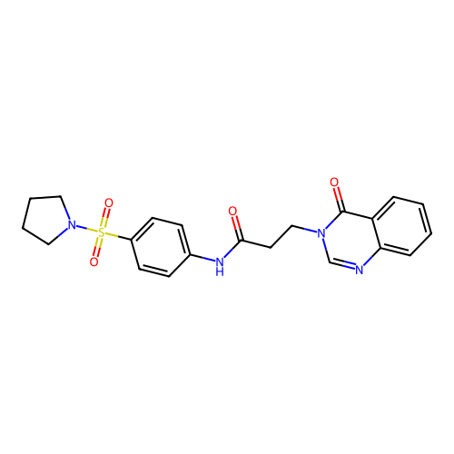 3-(4-oxo-3(4H)-quinazolinyl)-N-[4-(1-pyrrolidinylsulfonyl)phenyl]propanamide structure