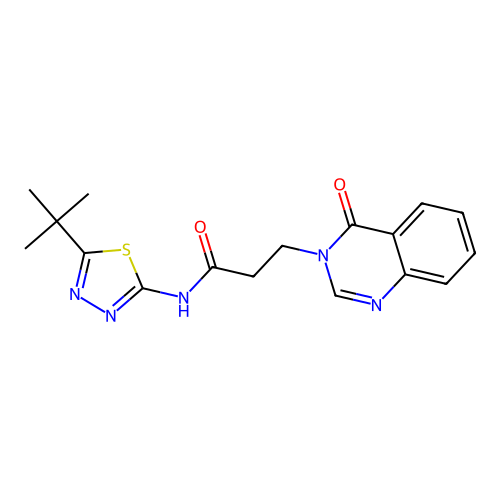N-(5-tert-butyl-1,3,4-thiadiazol-2-yl)-3-(4-oxo-3(4H)-quinazolinyl)propanamide structure