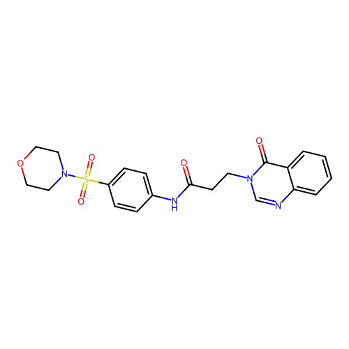N-(4-morpholin-4-ylsulfonylphenyl)-3-(4-oxoquinazolin-3-yl)propanamide structure