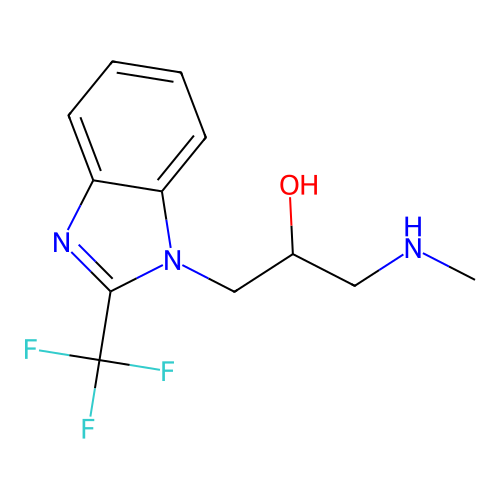 1-Methylamino-3-(2-trifluoromethyl-benzoimidazol-1-yl)-propan-2-ol structure