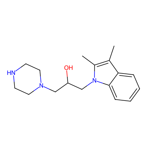 1-(2,3-Dimethyl-indol-1-yl)-3-piperazin-1-yl-propan-2-ol structure
