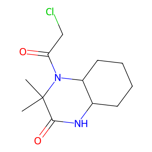 4-(2-Chloroacetyl)-3,3-dimethyl-octahydro-quinoxalin-2-one structure
