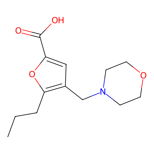 4-(Morpholinomethyl)-5-propylfuran-2-carboxylic acid structure