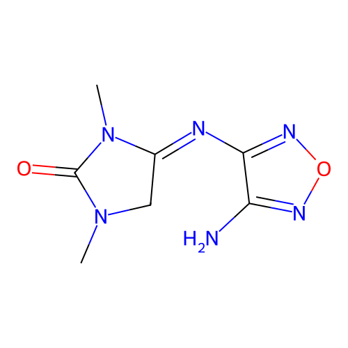 4-[(4-Amino-1,2,5-oxadiazol-3-yl)imino]-1,3-dimethylimidazolidin-2-one structure