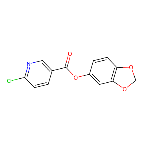1,3-Dioxaindan-5-yl 6-chloropyridine-3-carboxylate structure