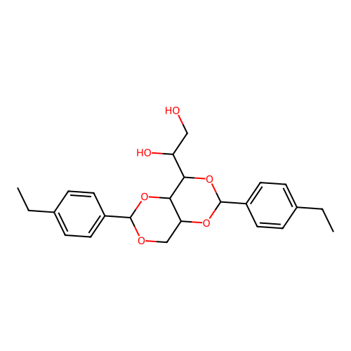 2,6-Bis(4-ethylphenyl)perhydro-1,3,5,7-tetraoxanaphth-4-ylethane-1,2-diol structure