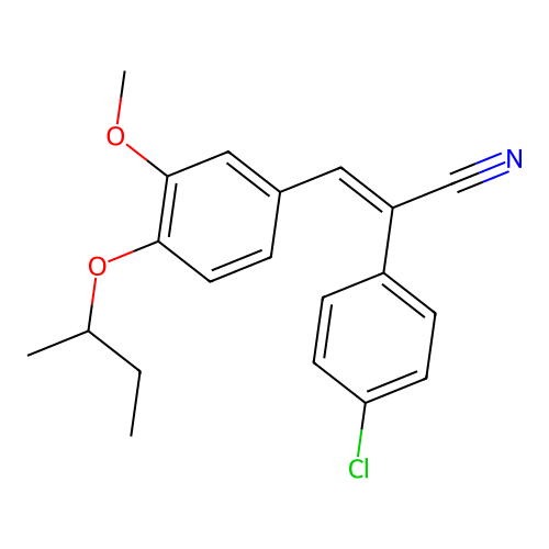 (E)-3-(4-butan-2-yloxy-3-methoxyphenyl)-2-(4-chlorophenyl)prop-2-enenitrile structure