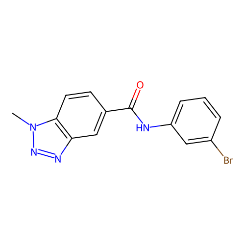 N-(3-bromophenyl)-1-methyl-1H-benzotriazole-5-carboxamide structure