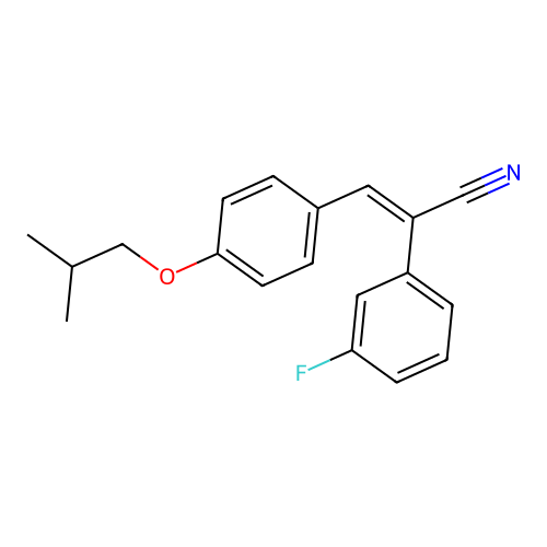 (E)-2-(3-fluorophenyl)-3-[4-(2-methylpropoxy)phenyl]prop-2-enenitrile structure