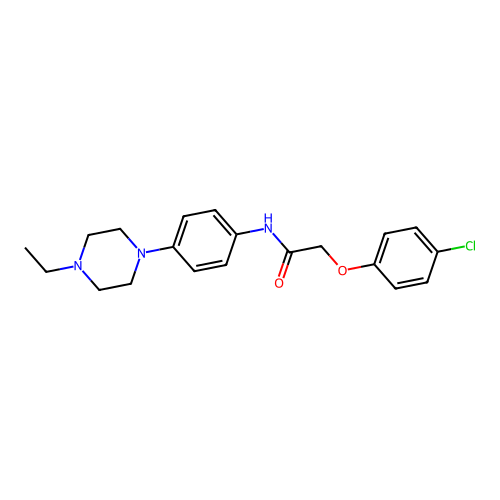 2-(4-chlorophenoxy)-N-[4-(4-ethylpiperazin-1-yl)phenyl]acetamide structure