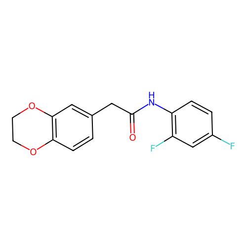 N-(2,4-Difluorophenyl)-2-(2,3-dihydrobenzo[b][1,4]dioxin-6-yl)acetamide structure