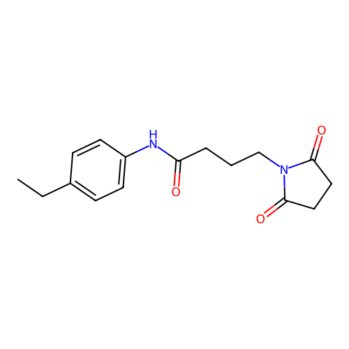 4-(2,5-dioxopyrrolidin-1-yl)-N-(4-ethylphenyl)butanamide structure