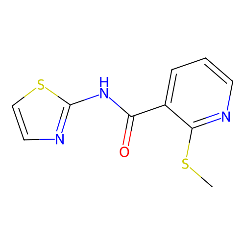 2-(methylsulfanyl)-N-(1,3-thiazol-2-yl)pyridine-3-carboxamide structure