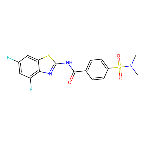 N-(4,6-difluoro-1,3-benzothiazol-2-yl)-4-(dimethylsulfamoyl)benzamide structure