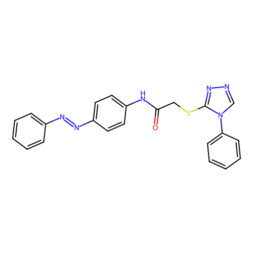 Acetamide, N-[4-(2-phenyldiazenyl)phenyl]-2-[(4-phenyl-4H-1,2,4-triazol-3-yl)thio]- structure