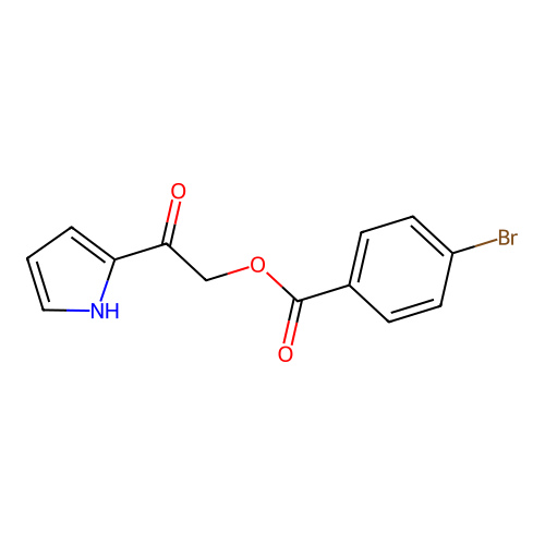 [2-oxo-2-(1H-pyrrol-2-yl)ethyl] 4-bromobenzoate structure
