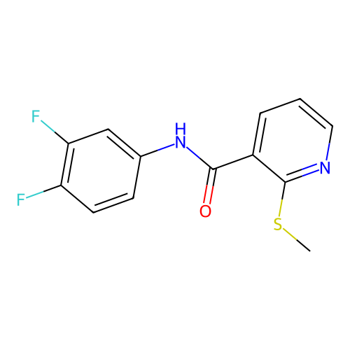 N-(3,4-difluorophenyl)-2-methylsulfanylpyridine-3-carboxamide structure