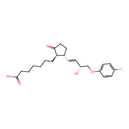 7-((1R,2S)-2-((E,3R)-4-(4-fluorophenoxy)-3-hydroxy-but-1-enyl)-5-oxo-cyclopentyl)heptanoic acid structure