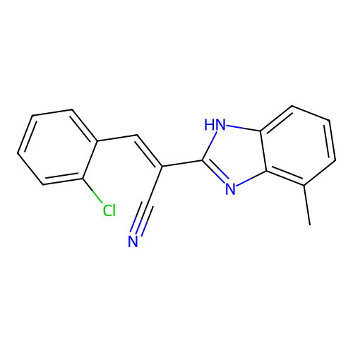 1H-Benzimidazole-2-acetonitrile, alpha-((2-chlorophenyl)methylene)-4-methyl- structure