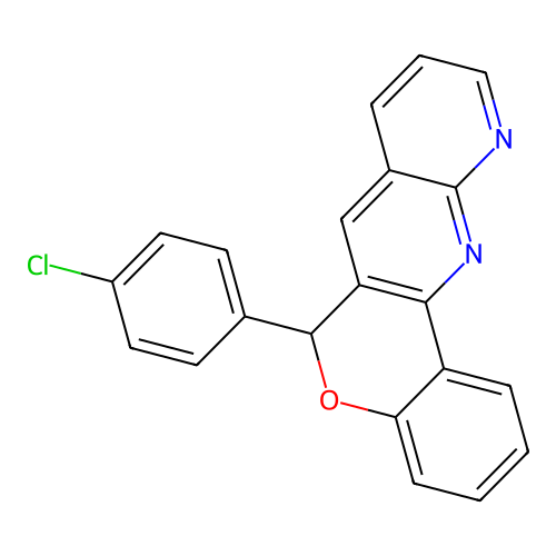 6-(4-Chlorophenyl)-6H-[1]benzopyrano[4,3-b][1,8]naphthyridine structure