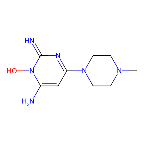 3-Hydroxy-2-imino-6-(4-methylpiperazin-1-yl)pyrimidin-4-amine structure