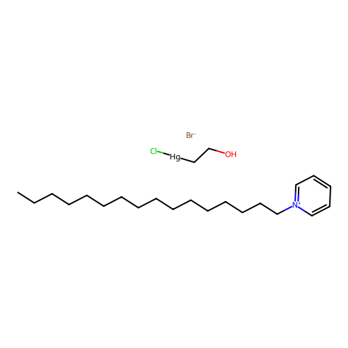 Cetylpyridinium bromide mixture with Hydroxyethylmercuric chloride structure