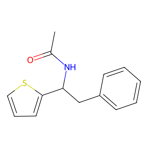 Acetamide, N-(2-phenyl-1-(2-thienyl)ethyl)- structure
