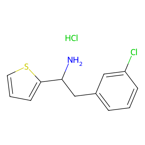 2-(3-Chlorophenyl)-1-(thiophen-2-yl)ethan-1-amine--hydrogen chloride (1/1) structure