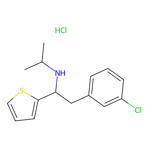 2-Thenylamine, alpha-(m-chlorobenzyl)-N-isopropyl-, hydrochloride structure